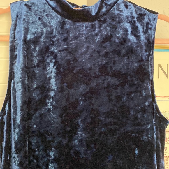 ✨ModCloth✨Blue Velvet Swing Dress Size L Like New Condition - Picture 2 of 5